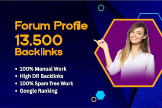 build 13,500 forum profile seo high da backlink social network link building