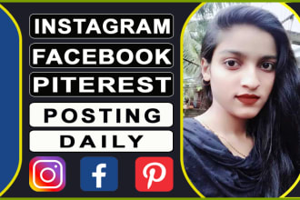 do daily posting on your instagram , pinterest and facebook page