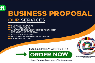 write a business proposal, proposal letter, and rfp