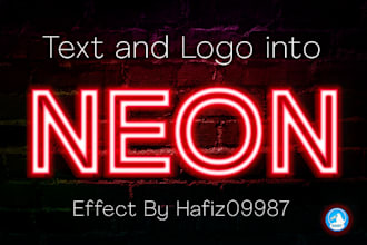 create your logo or text in neon style