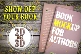 transform your 2d book cover into a realistic 3d book mockup