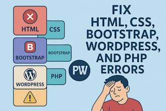 fix wordpress, PHP, and frontend errors fast, HTML, CSS, bootstrap