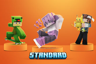 make professional 3d render of your minecraft skin