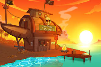create cartoon background illustration