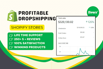 design high converting shopify store I pod I dropshipping I website development