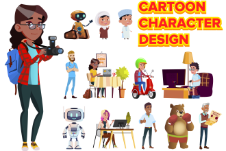draw a vector 2d character, cartoon character