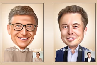 make simple big head caricature portrait