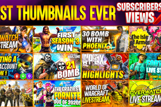 design a high quality gaming youtube thumbnail