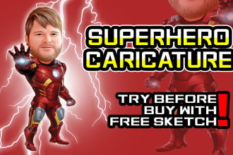 create an amazing superhero caricature character