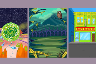 draw a cartoon background illustration