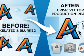 do vector tracing, redraw, logo, clear image, eps,pdf,svg