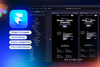 design modern framer website and convert figma to framer or webflow