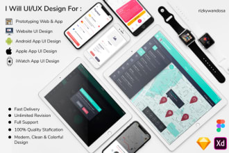 design UI UX for website, mobile app, or wireframe