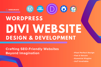 design responsive, SEO optimized, super fast divi website