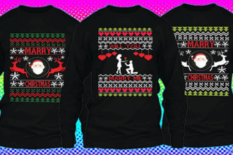 create ugly christmas sweater design
