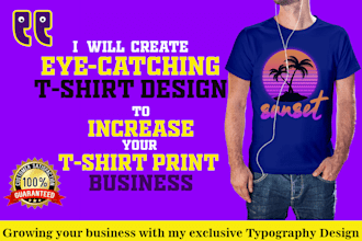 do custom modern typography t shirt design