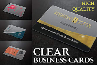 design unique clear, plastic, or transparent business card