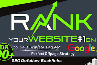 30 day drip feed high authority da 90 dofollow SEO backlinks