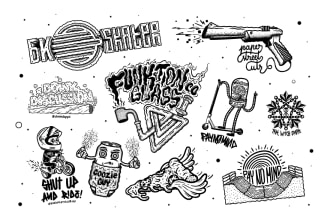 draw sticker, badge, label design in my style