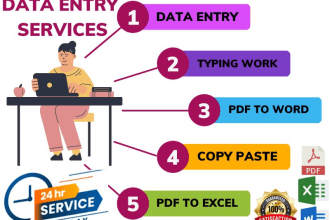 do any type of data entry, typing work within less time