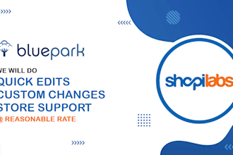 update your bluepark store as per requirements