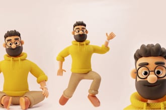 create stylized 3d characters, models and animations