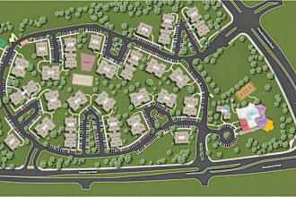 professional site plan illustration design