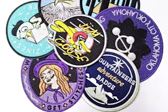 do custom embroidered patches, design, digitized and shipped