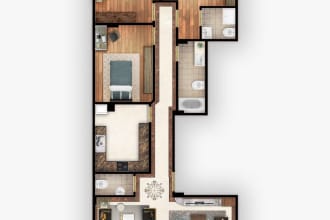 render 2d architecture plan or siteplan