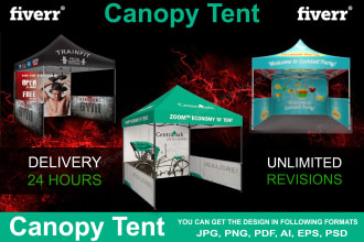 design a creative canopy tents, pop up wall, table cover, for your business