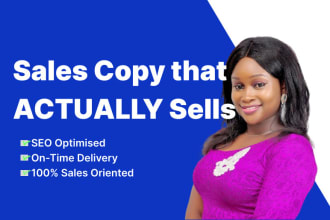 copywrite a converting sales copy for landing page, sales page, sales funnel ads