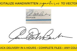 trace your handwritten signatures into digital vector form