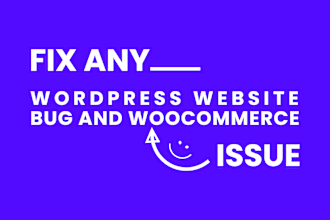 fix any wordpress website bug and woocommerce issue