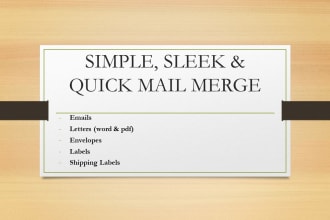 mail merge for mailing labels, letters and envelopes