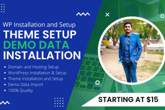 install wordpress and wordpress theme and its demo data