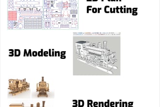 create 2d plan, 3d modeling for cnc and laser cutting