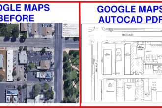 draw site plan google maps in autocad 2d