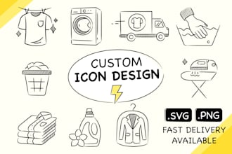 design custom modern icons for apps or websites