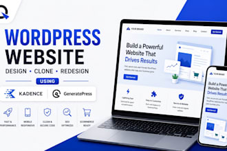 design, clone, redesign website using kadence, generatepress