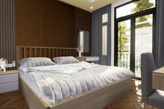 model and render your bedroom interior