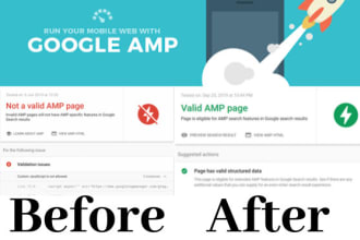 convert website to google amp and fix all amp errors
