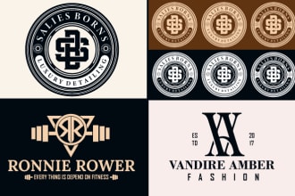 design modern minimalist or monogram initials text logo