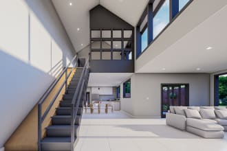 design 2d 3d modern exterior and interior american house