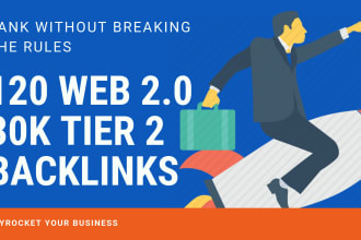 120 high authority, 30k tier backlinks for SEO with login
