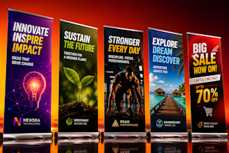 design a stunning roll up banner or pull up banner in 24 hours