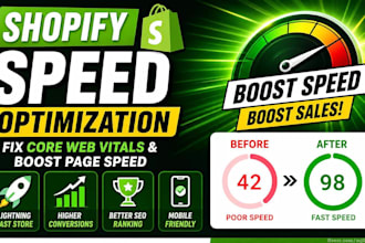 do shopify speed optimization, fix core web vitals and boost page speed