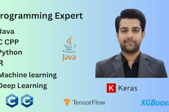 do java, c, cpp, python, r programming machine, deep learning projects, tasks