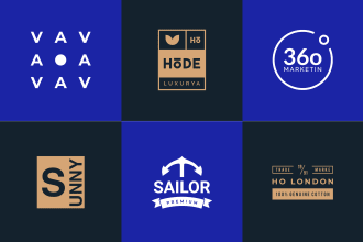 design modern text typography logo and brand identity in 12h