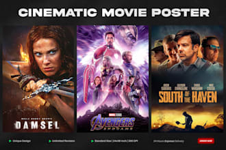 design hollywood style cinematic movie poster for your film