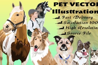 draw professional best quality vector for your pet